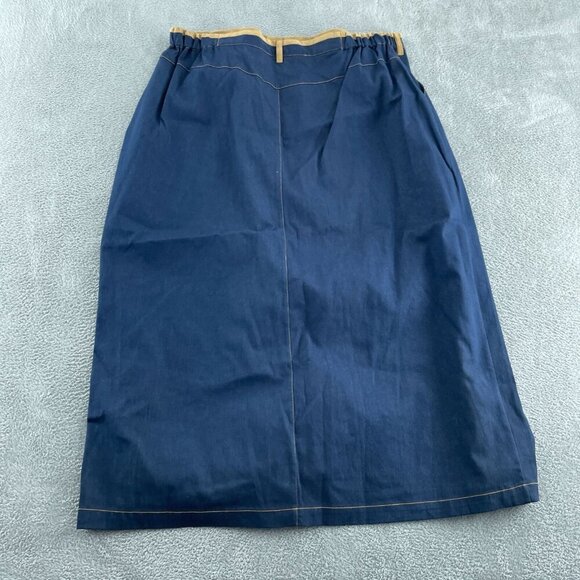 Vintage E.L.C.C. Denim Skirt With Leaf Motif Elastic Womens Size 2X 2051 - Picture 2 of 8